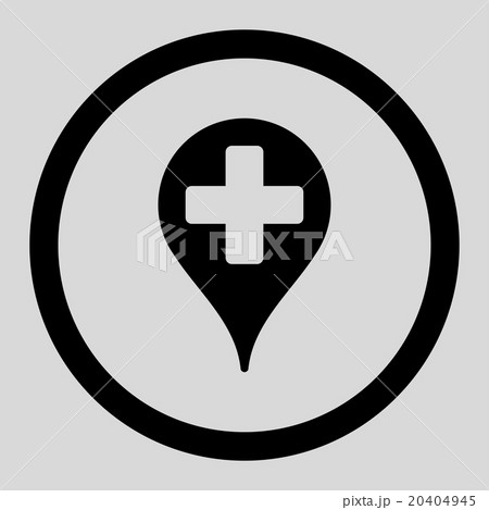 Medical Map Marker Circled Vector Icon Medical Map Marker Circled Vector Icon 20404945