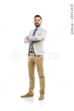 Hipster businessman in studio 20411434
