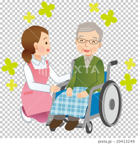 Nursing wheelchair elderly - Stock Illustration [20413249] - PIXTA