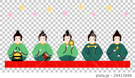 素材 五人囃子 加工 のイラスト素材 4138