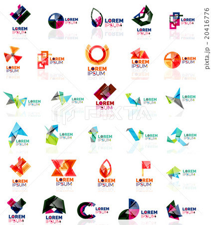 Collection of colorful abstract origami logos 20416776
