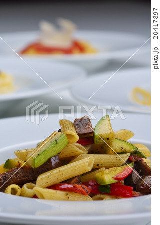 Pasta with shrimps, herbs and mashrooms Pasta with shrimps, herbs and mashrooms 20417897