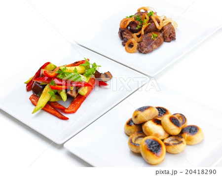 grilled fresh meat and vegetables 20418290