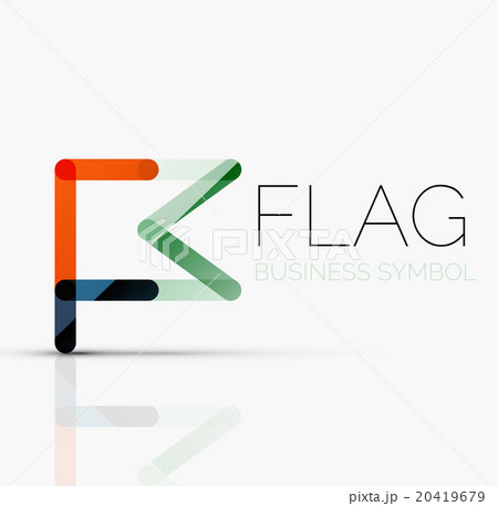 Logo flag, abstract linear geometric business icon 20419679