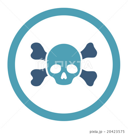 Skull And Bones Rounded Vector Icon 20423575