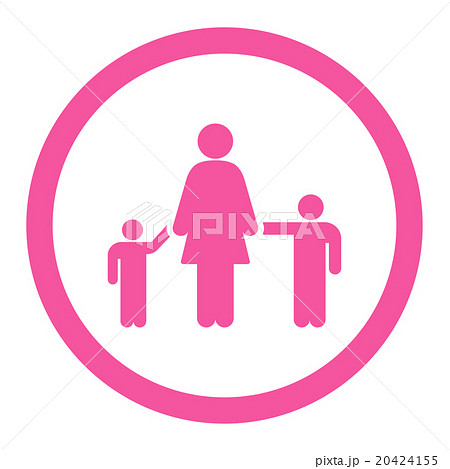Mother And Children Rounded Vector Icon 20424155