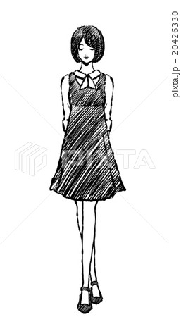 女性 / 白黒 / おすましポーズ 女性 / 白黒 / おすましポーズ 20426330