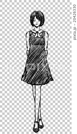 女性 / 白黒 / おすましポーズ 女性 / 白黒 / おすましポーズ 20426330