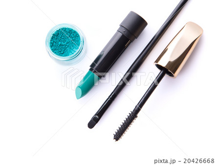 Eye shadow, lipstick, makeup brush, and mascara 20426668