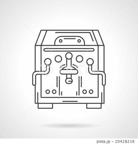 Flat line coffee machine vector icon. Coffee shop 20428216
