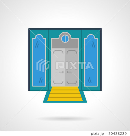 Hotel entrance flat color vector icon 20428229