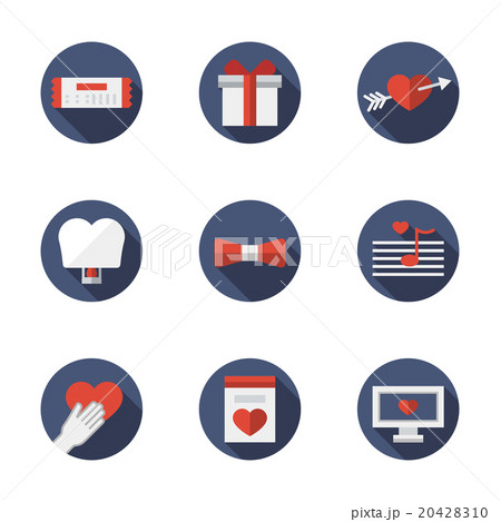 Flat blue round love relationships vector icons Flat blue round love relationships vector icons 20428310
