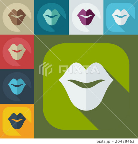 Flat modern design with shadow icons lips 20429462