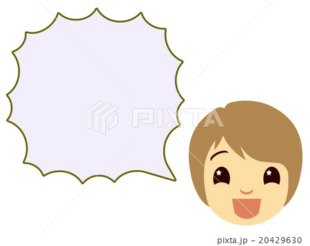 吹き出しと女の子の顔 20429630