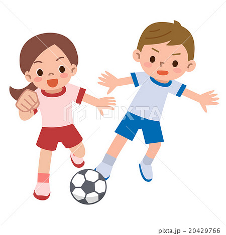 サッカーをする子供のイラスト素材 20429766 Pixta
