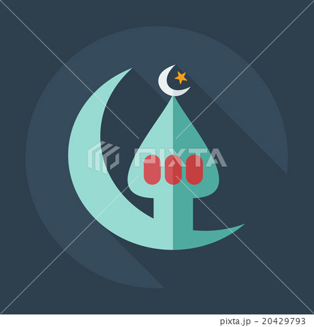 Flat modern design with shadow icons mosque Flat modern design with shadow icons mosque 20429793