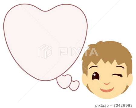 吹き出しと男の子の顔 20429995