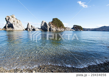 冬の浄土ヶ浜の写真素材