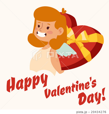 Valentine Day cupid angels cartoon style vector 20434276