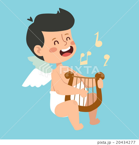 Valentine Day cupid angels cartoon style vector 20434277