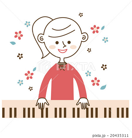 ピアノを弾く女の子のイラスト素材 20435311 Pixta
