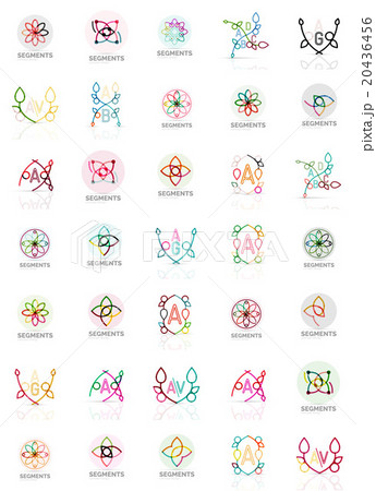Set of vector linear logotypes, geometric abstract Set of vector linear logotypes, geometric abstract 20436456