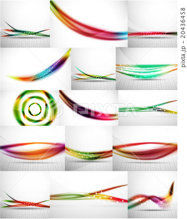 Set of blurred flowing waves backgrounds Set of blurred flowing waves backgrounds 20436458