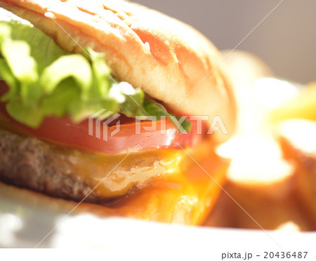 ハンバーガー チーズバーガー フライドポテト ランチ ファーストフード ハンバーガー チーズバーガー フライドポテト ランチ ファーストフード 20436487