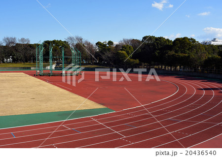 陸上競技場のフィールドの写真素材