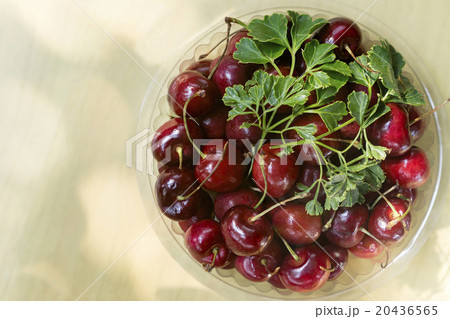 Ripe Whole Cherries On Wooden Table 20436565