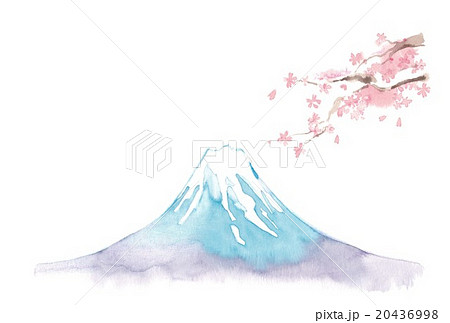 富士山 桜のイラスト素材