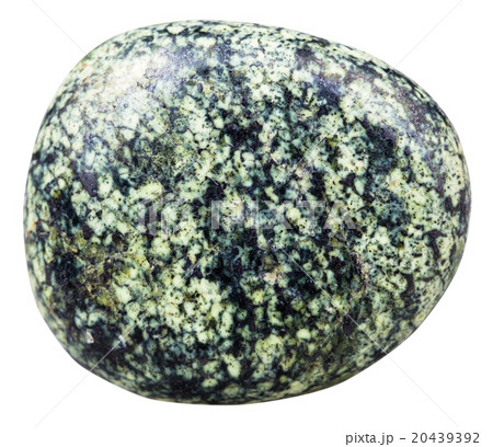 pebble of serpentine gemstone isolated on white 20439392