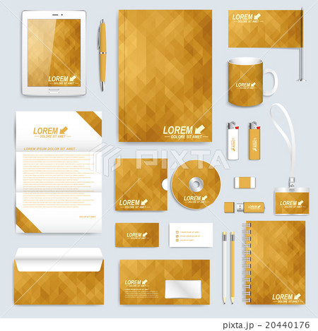 Golden set of vector corporate identity template 20440176
