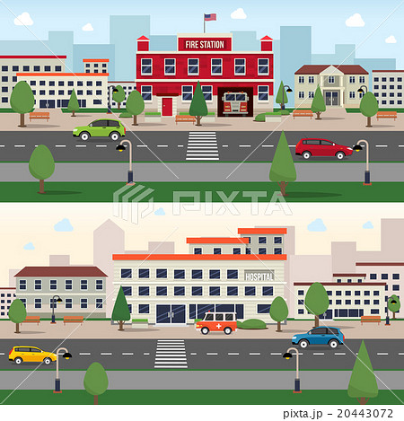 Municipal buildings banner set Municipal buildings banner set 20443072