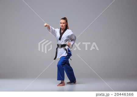 The karate girl with black belt  20446366