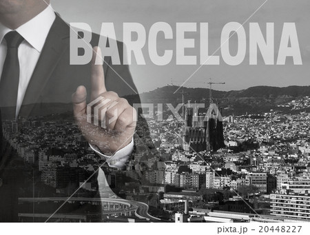 Barcelona skyline panorama concept background 20448227