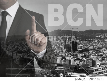 bcn skyline panorama concept background 20448230