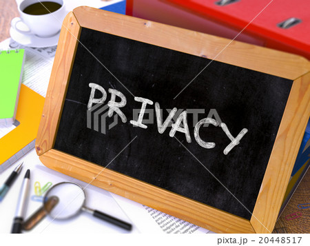 Hand Drawn Privacy Concept on Small Chalkboard. 20448517