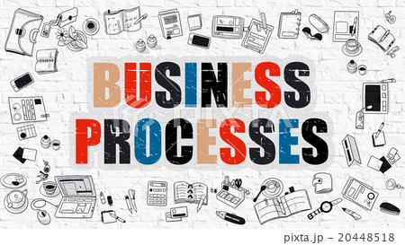 Business Processes in Multicolor. Doodle Design. 20448518