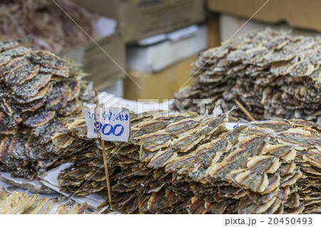 Dried seafood in a thai street market in Bangkok Dried seafood in a thai street market in Bangkok 20450493
