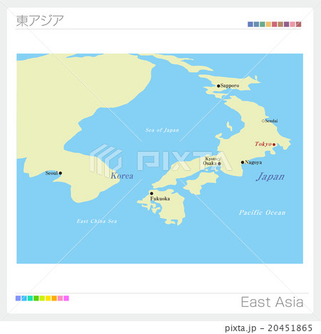 東アジア 地図のイラスト素材 20451865 Pixta