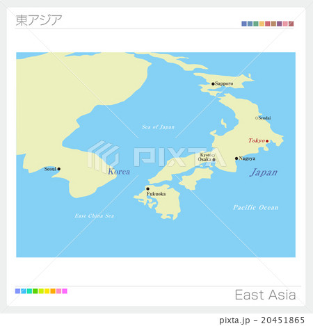 東アジア 地図のイラスト素材