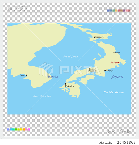 東アジア 地図のイラスト素材