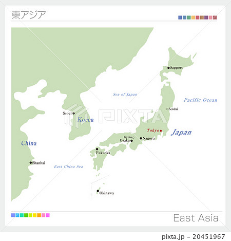 東アジア 地図のイラスト素材