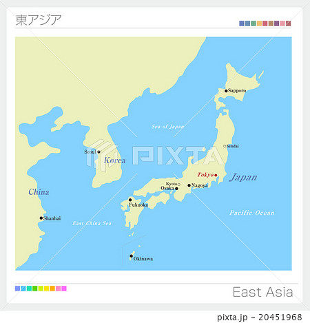 東アジア 地図のイラスト素材