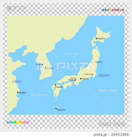 東アジア 地図のイラスト素材