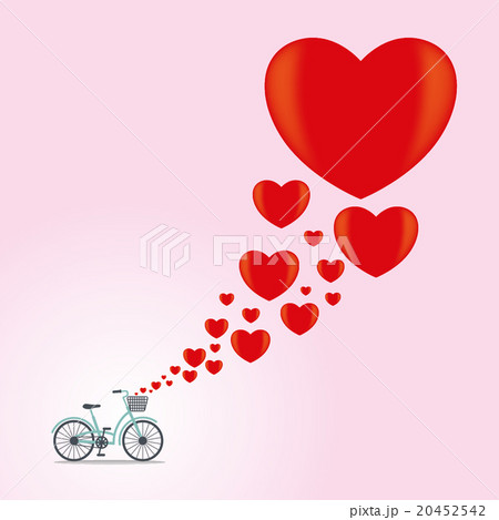Red hearts coming out from bike. 20452542
