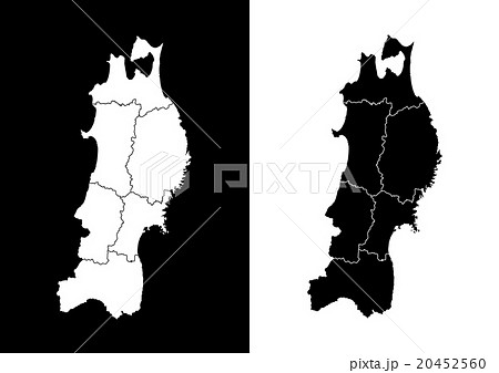 イラスト素材 地図 東北地方 のイラスト素材