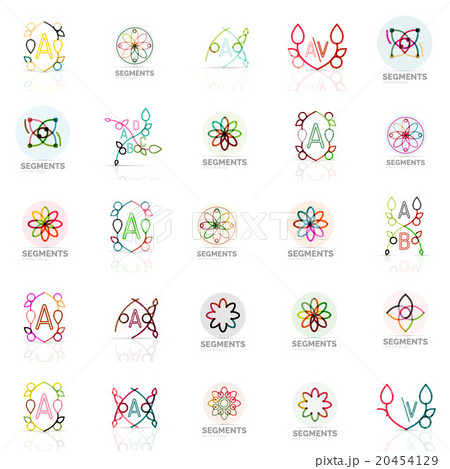 Set of vector linear logotypes, geometric abstract Set of vector linear logotypes, geometric abstract 20454129