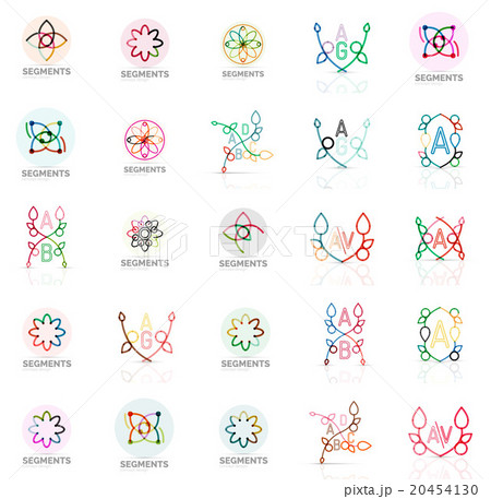 Set of vector linear logotypes, geometric abstract Set of vector linear logotypes, geometric abstract 20454130